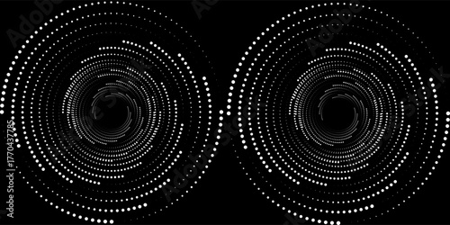 Halftone circular dotted frames set. Circle dots texture isolated on white background. modern