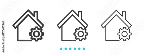 Smart home Settings icon. Thin line icon vector