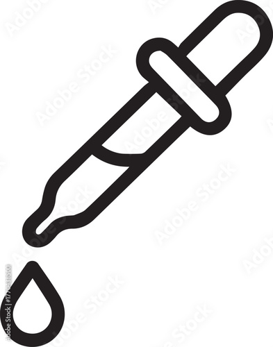 Illustration of a dropper with a drop of liquid
