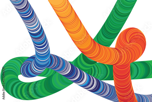 Caterpillar colorful playful abstract shapes on