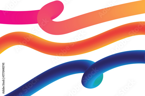 Ribbon color abstract fluid shapes colorful wave smooth gradient background