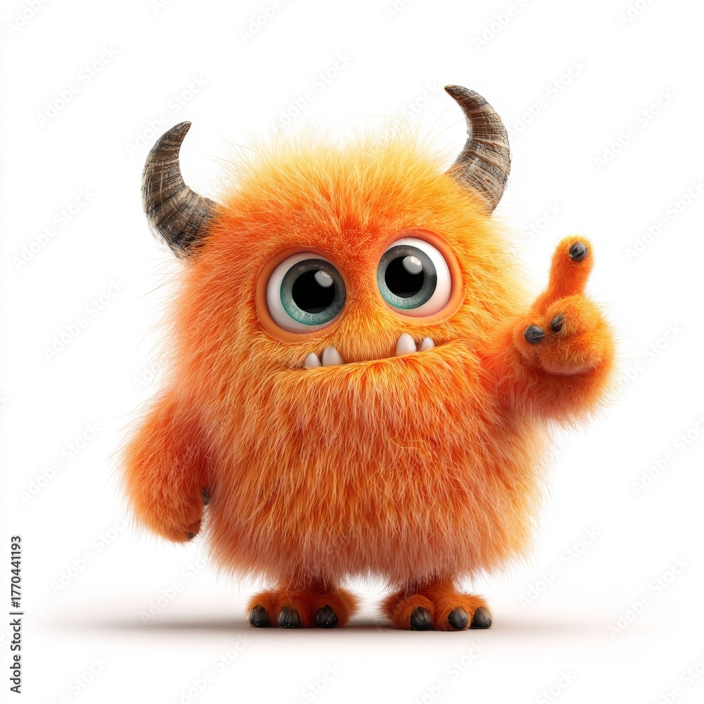 Fototapeta premium Cute halloween creature smiling illustration for october holiday design.