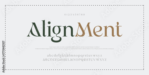 An elegant alphabet font and number. Premium uppercase fashion Design typography. vector illustration.