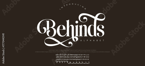 Abstract Fashion font alphabet. Minimal modern urban fonts for logo, brand etc. Typography typeface uppercase lowercase and number. vector illustration