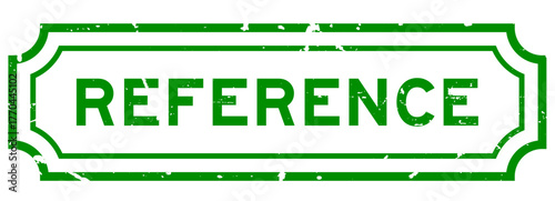 Grunge green reference word rubber seal stamp on white background