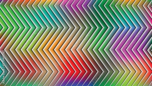Abstract Chevron Pattern with Vibrant Rainbow Gradient Stripes vector illustration