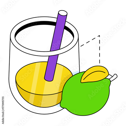 Lemonade icon, editable vector