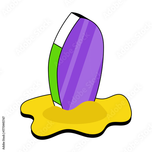 Adventure board icon, trendy design of surfboard