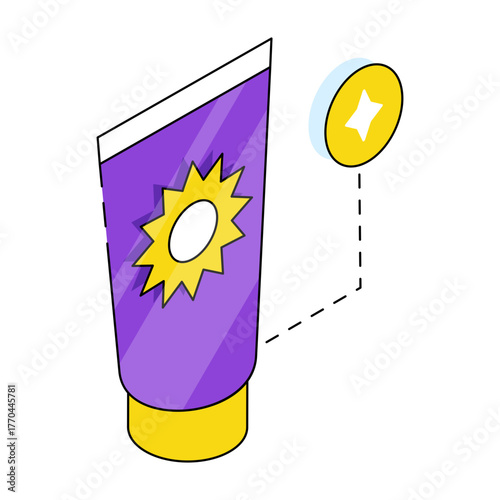 A creative design icon of sunblock 