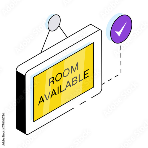 A premium design icon of room available board  