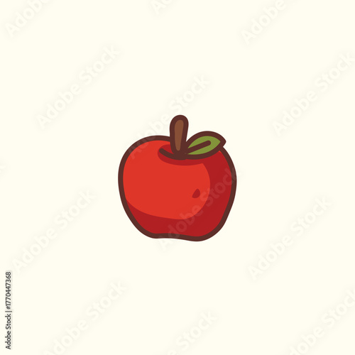 Fresh Red Apple Autumn Icon