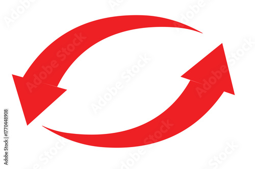 Free Download Red Circular Arrows Vector Symbol Representing Refresh Loop and Continuous Exchange Process - GFXLoad