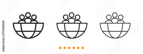 Global Community icon. Thin line icon vector