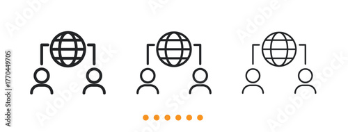 Global Networking icon. Thin line icon vector