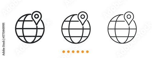 Global Address icon. Thin line icon vector