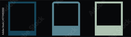 Minimal Polaroid Frame Set with Gradient Color Variations – Vector