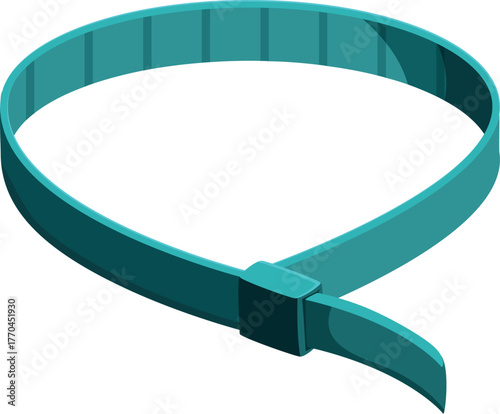 Turquoise cable tie providing a practical solution for bundling and organizing wires or other items