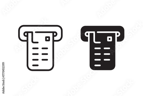 receipt point of sale receipt coming out of register slot icon