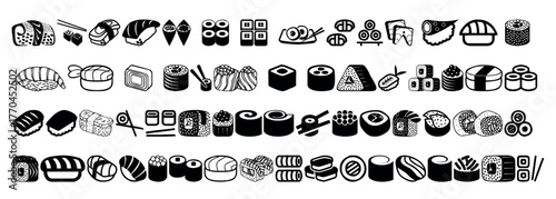 Collection of Sushi Icon Vectors
