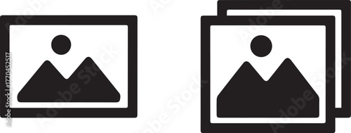 image icon single image and collection gallery pictogram vector pack