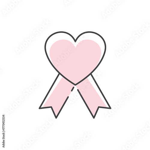 Pink breast cancer awareness ribbon