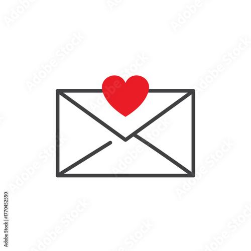  envelope with a red heart