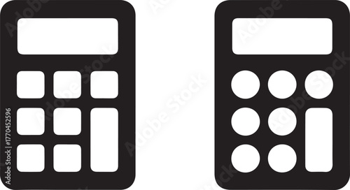 calculator symbols dual calculator icon set vector office finance gadget