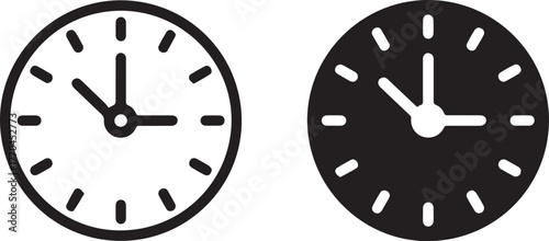 clock analog twin contrast white and black clock