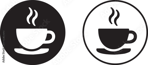 coffee cup logo icon simple round black white beverage