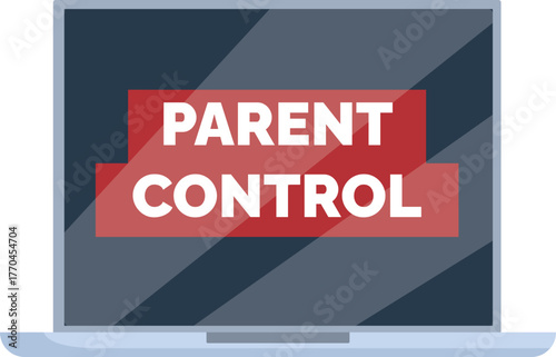 Parental control software displayed on a laptop screen, providing a secure online environment for children