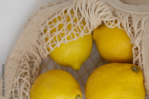 Minimal White Background with Lemons – Clean Flat Lay Mockup for Branding and Design