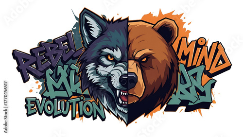 Fierce Wolf and Bear Mascots 