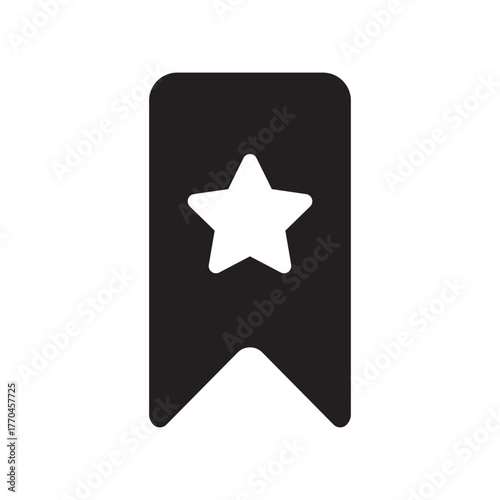 Modern flat star bookmark icon representing a saved favorite item or important page for digital interfaces and web applications, perfect for user experience design elements