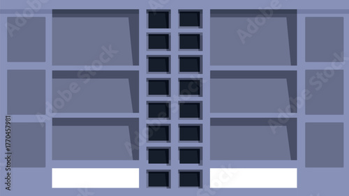 Contemporary, empty bookshelf with drawers, offering versatile storage solutions for home or office organization