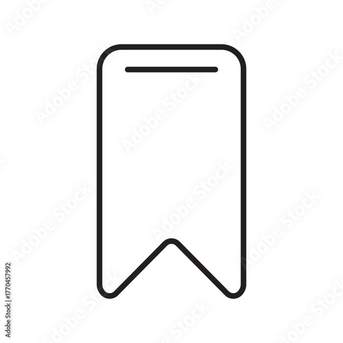 A minimalist outline of a bookmark icon, representing saving or favoriting content