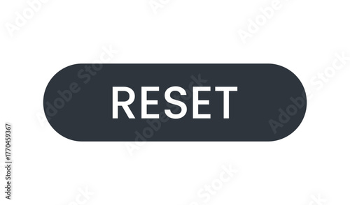 Dark gray reset button with white text on a white background