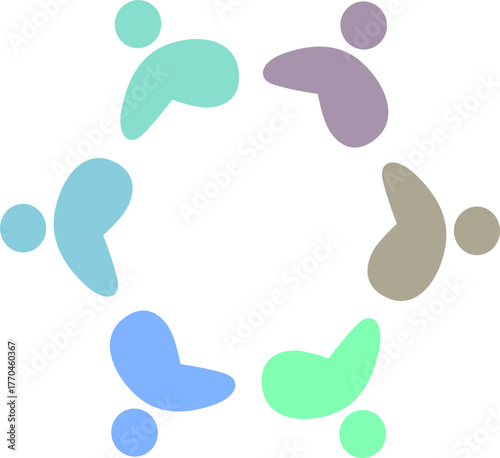 PEOPLE CONNECTED UNION TEAM TEAMWORK SIGN SYMBOL LOGO
