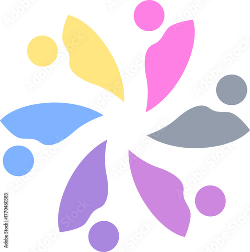 PEOPLE CONNECTED UNION TEAM TEAMWORK SIGN SYMBOL LOGO
