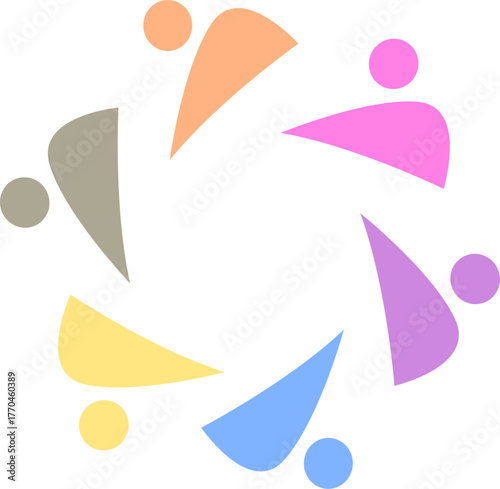 PEOPLE CONNECTED UNION TEAM TEAMWORK SIGN SYMBOL LOGO
