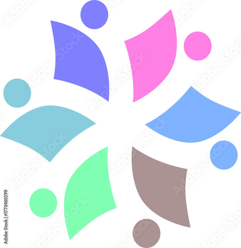 PEOPLE CONNECTED UNION TEAM TEAMWORK SIGN SYMBOL LOGO
