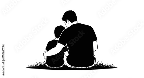 Father and son sitting together a touching moment of connection