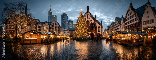 Weihnachtsmarkt auf dem Frankfurter Römer, Frankfurt am Main, Hessen, Deutschland