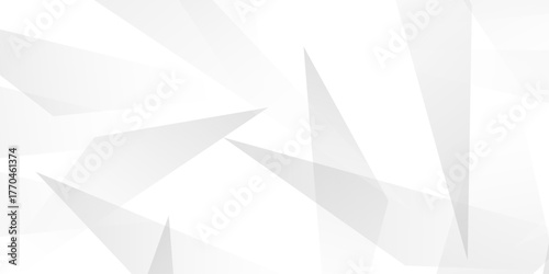 Abstract background with liens and triangles shape on white background. White and grey geometric overlapping rectangle pattern Geometric background soft shadows as patten ..White polygon textured .
