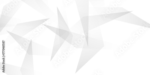 Abstract background with liens and triangles shape on white background. White and grey geometric overlapping rectangle pattern Geometric background soft shadows as patten ..White polygon textured .