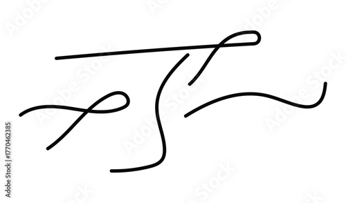 Abstract black ink line art on a white background