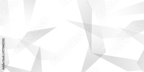 Abstract background with liens and triangles shape on white background. White and grey geometric overlapping rectangle pattern Geometric background soft shadows as patten ..White polygon textured .