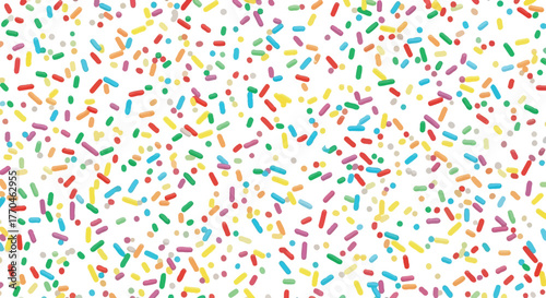 Colorful Sprinkles Pattern with White Background for Fun Design Elements