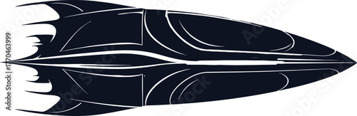 Stylized Spaceship Silhouette with Sharp Fins spacecraft, spaceship, spacecraft, alien, futuristic, science fiction, vehicle, starship, interstellar, travel, exploration, design, silhouette, black and