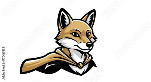 Fox Mascot with Cape - A Symbol of Strategy and Cunning.