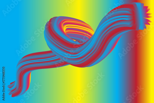 Colorful Abstract 3D Ribbon Flow Design